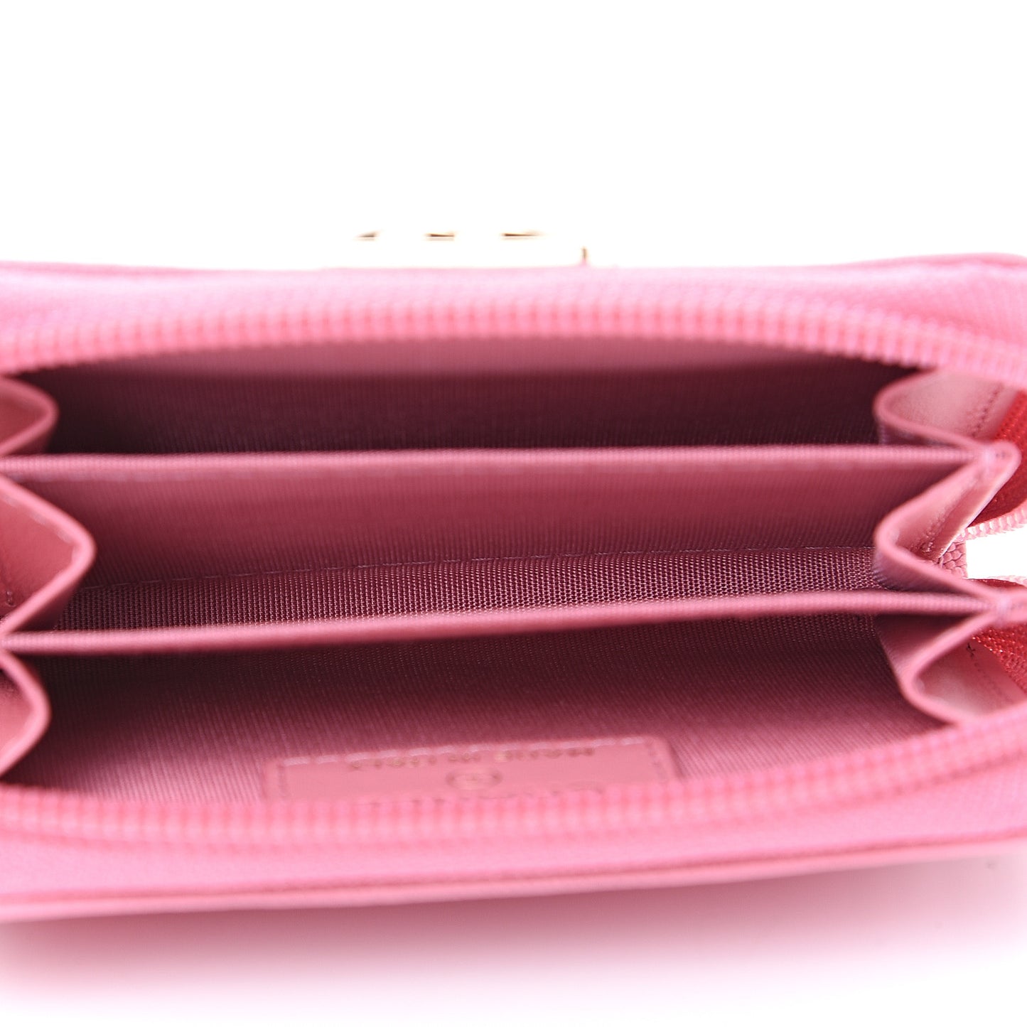 Caviar Quilted Boy Zip Around Coin Purse Wallet Dark Pink