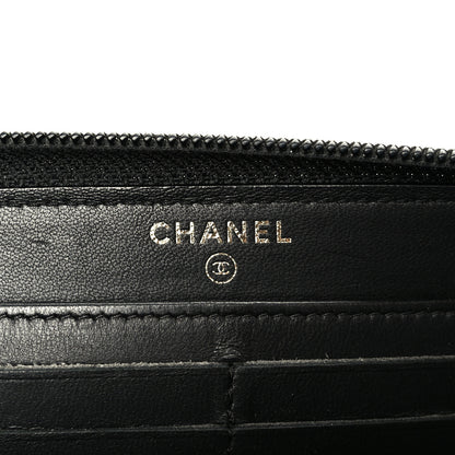 Chanel Lambskin Quilted Boy Long Zip Around Wallet Black 6 of 9