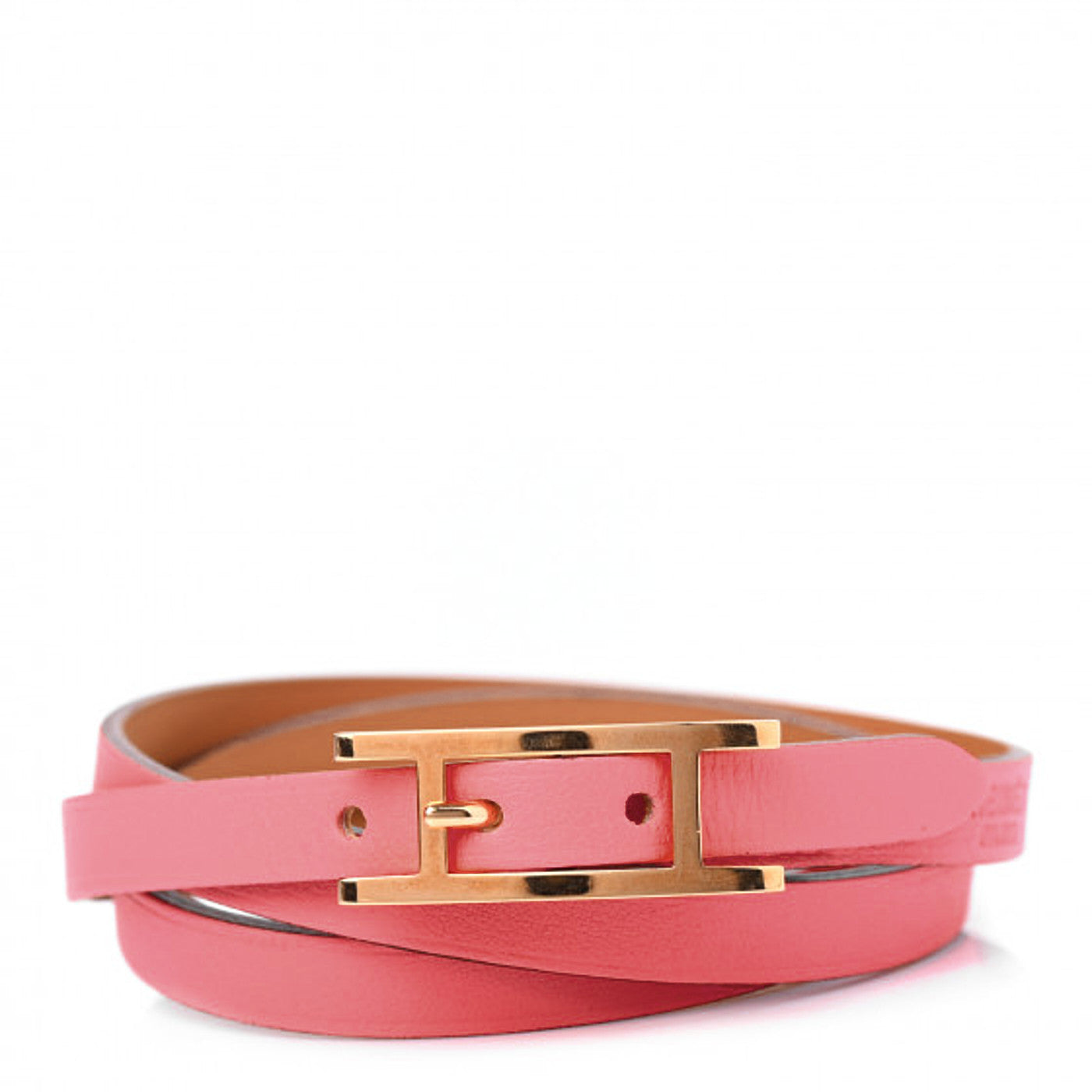 Hermes Swift Hapi 3 MM Triple Tour Wrap Bracelet T1 Rose Azalee 1 of 5