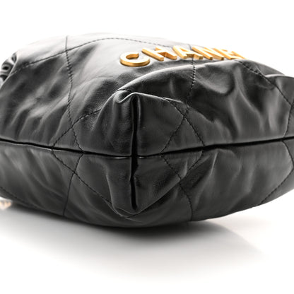 Chanel Shiny Calfskin Quilted Mini Chanel 22 Black 9 of 11