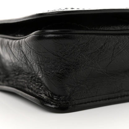 Saint Laurent Crinkled Calfskin Matelasse Monogram Niki Chain Wallet Black 9 of 10