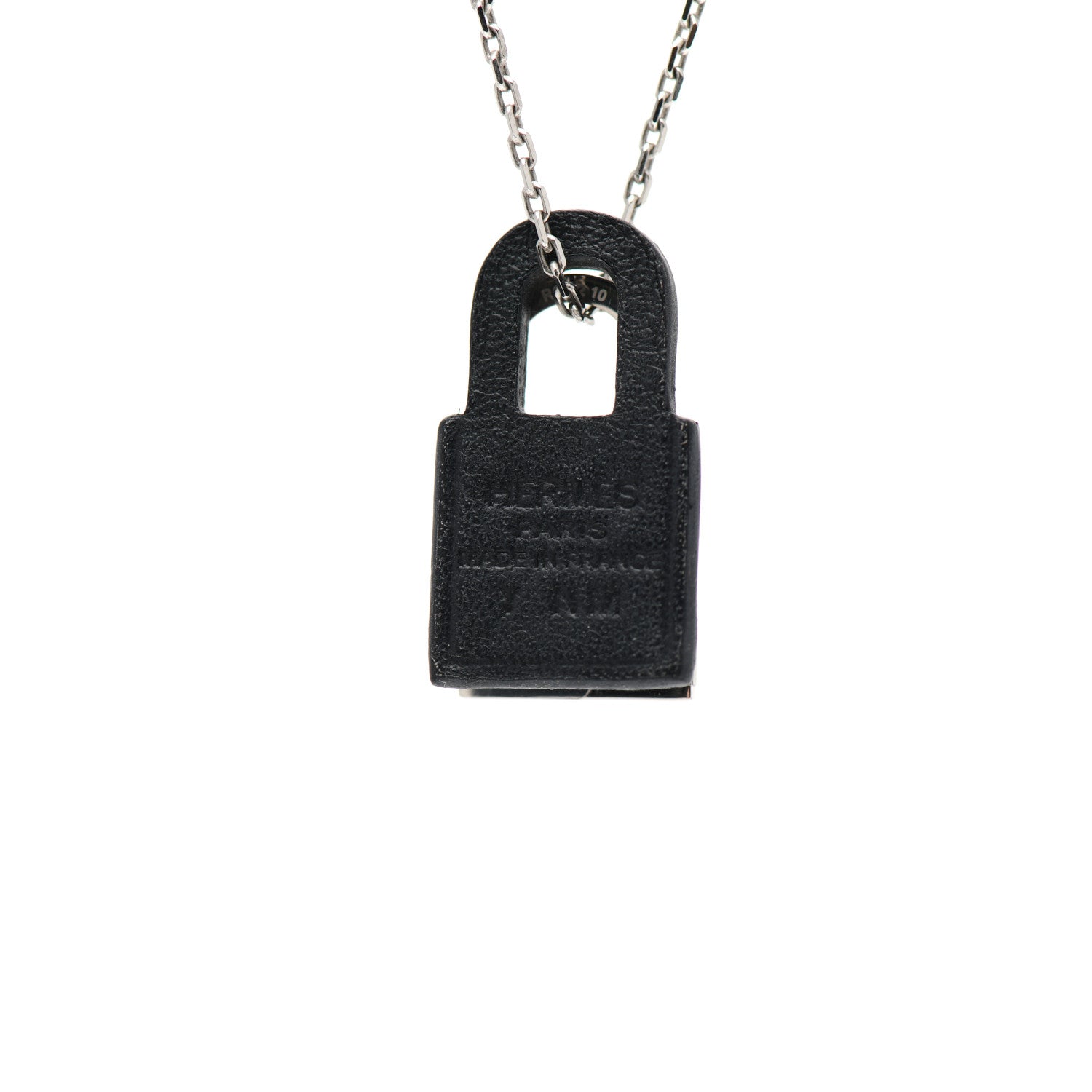 Hermes Swift Small O'Kelly Pendant Necklace Black 6 of 7