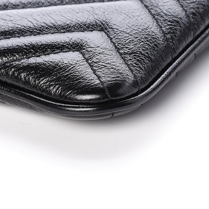 Gucci Azalea Calfskin Matelasse Heart GG Marmont Zip Pouch Black 9 of 10