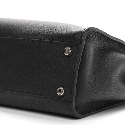 Fendi Cuoio Romano Selleria Bi-Color Medium Peekaboo Iconic Satchel Black Mou 6 of 9