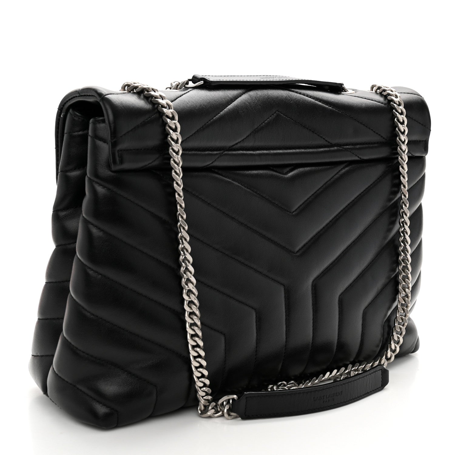 Saint Laurent Calfskin Y Quilted Monogram Medium Loulou Chain Satchel Black 4 of 16