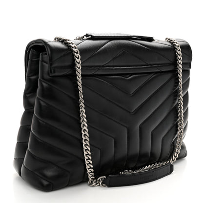 Saint Laurent Calfskin Y Quilted Monogram Medium Loulou Chain Satchel Black 4 of 16