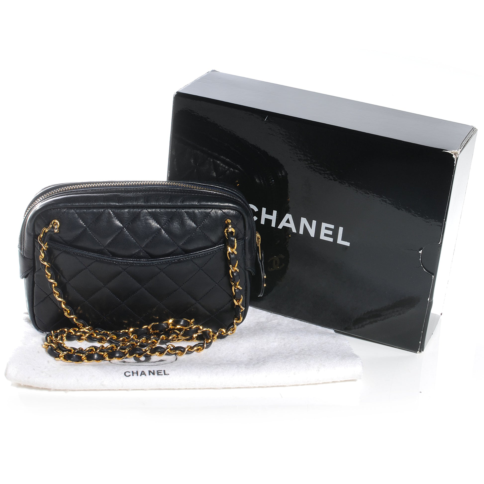 Chanel Lambskin Quilted Camera Bag Navy 4 of 7