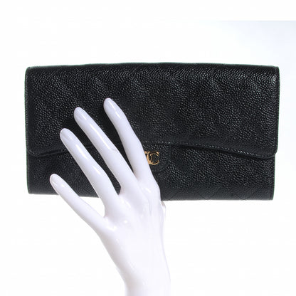 Chanel Caviar Quilted Travel Wallet Black 2 of 7
