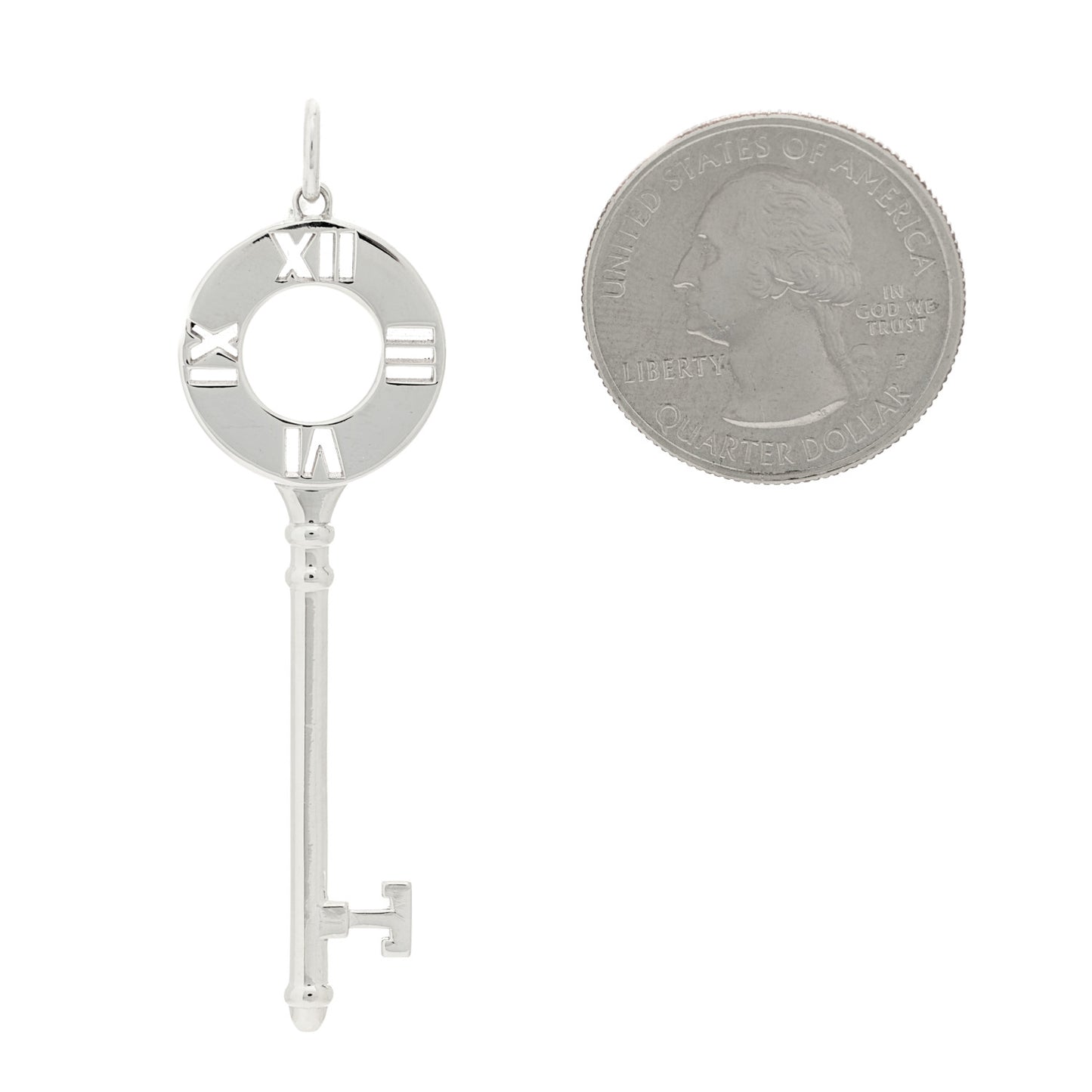 Sterling Silver Atlas Pierced Key Pendant