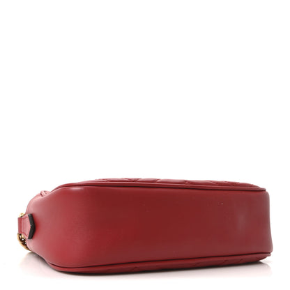 Gucci Calfskin Matelasse Small GG Marmont Chain Shoulder Bag Hibiscus Red 4 of 10