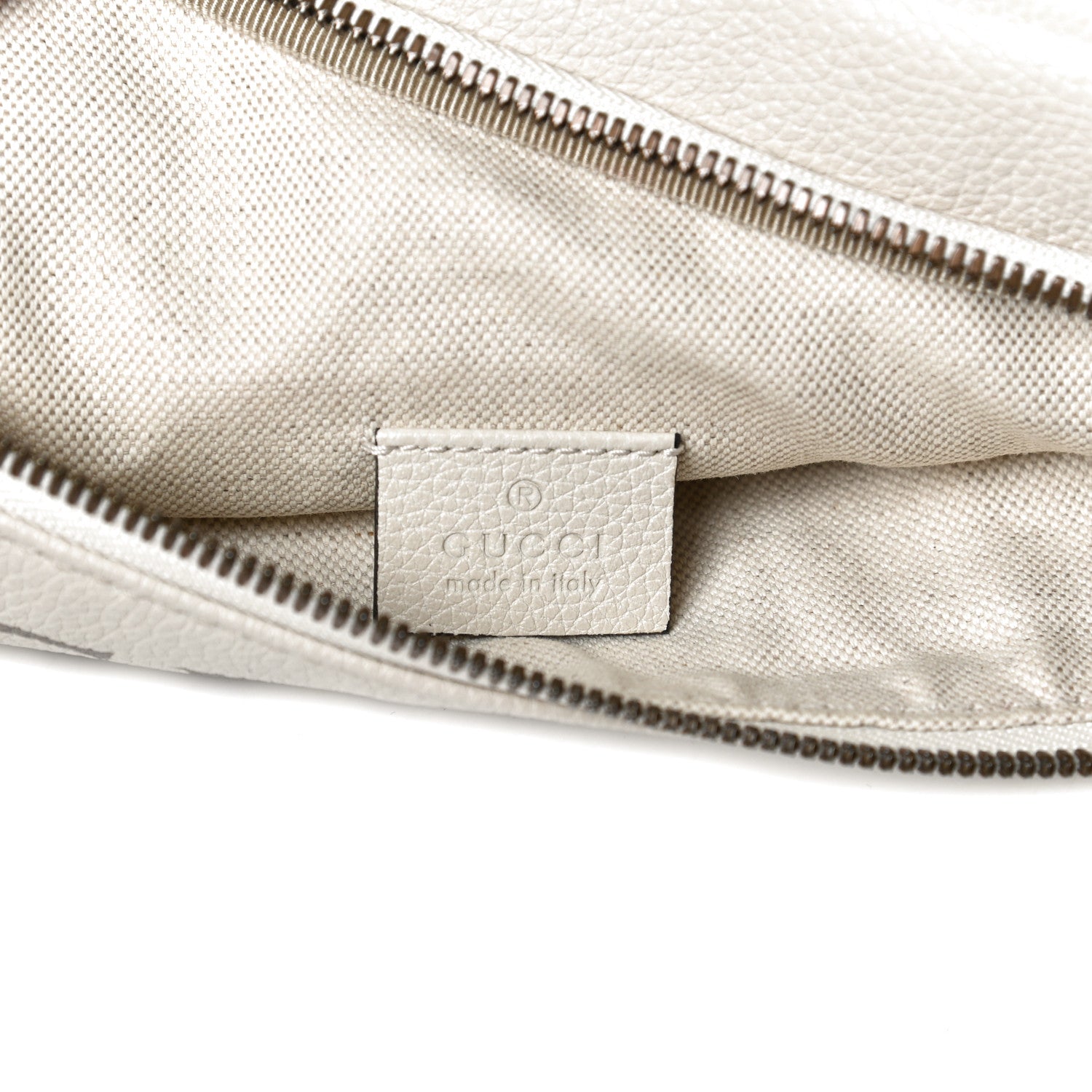 Gucci Grained Calfskin Logo Belt Bag White 8 of 13