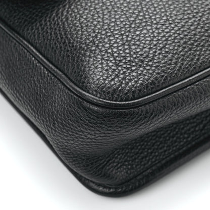 Prada Vitello Daino Flat Flap Messenger Bag Black 10 of 11