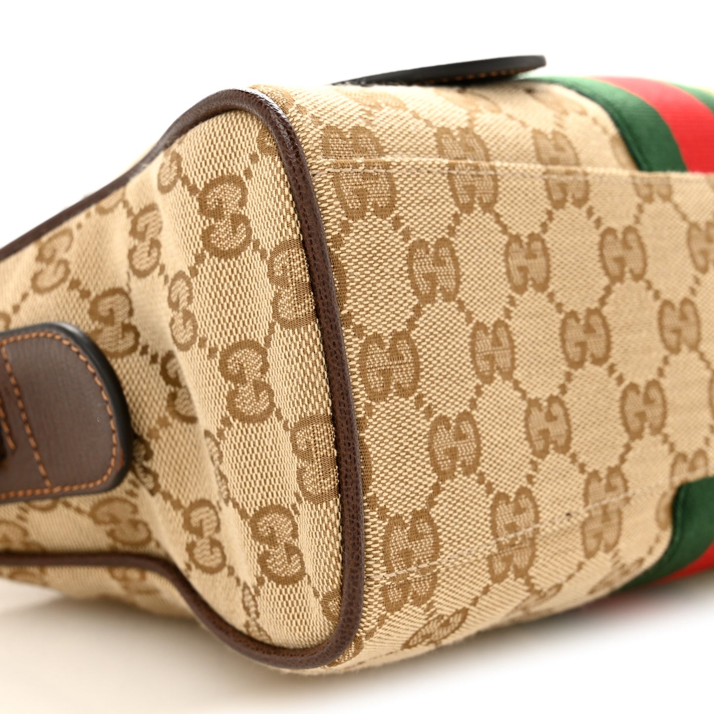GG Monogram Web Medium Borsetto Boston Sand Brown