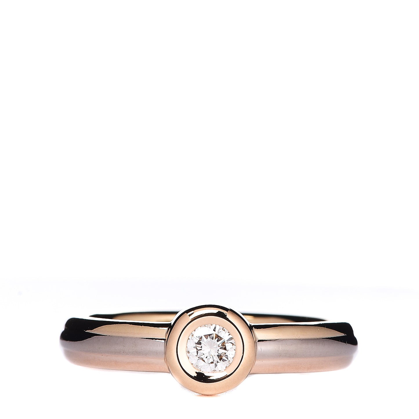 18K Pink Yellow White Gold Diamond Solitaire Trinity Ring 52 6