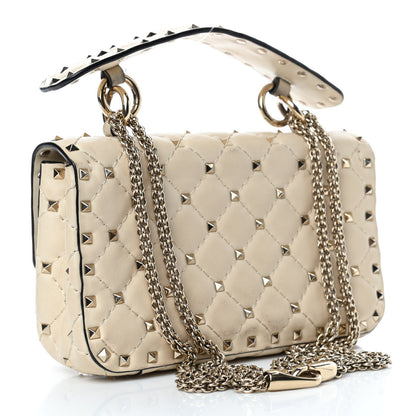 Valentino Garavani Lambskin Small Rockstud Spike Shoulder Bag White 2 of 5