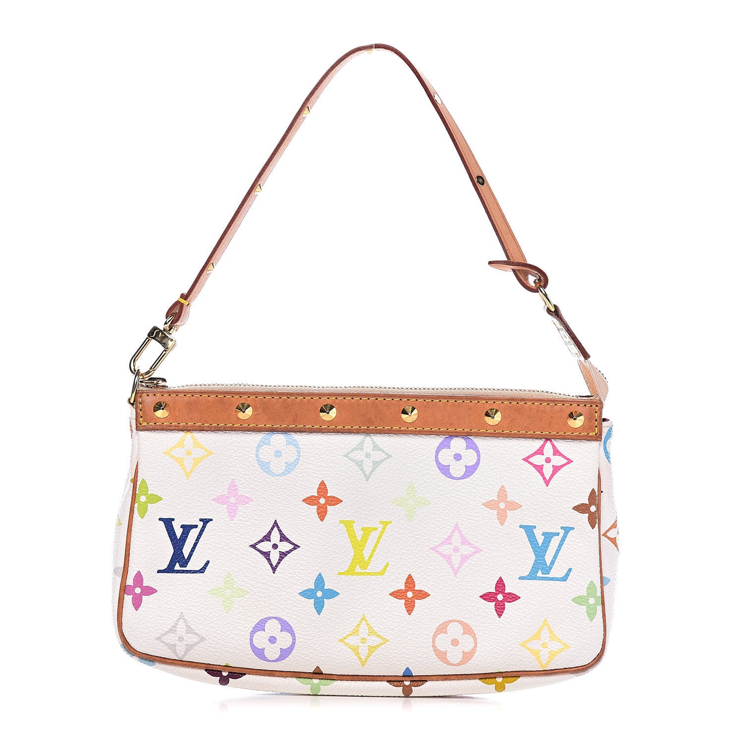 Louis Vuitton Monogram Multicolor Pochette Accessories White 1 of 10
