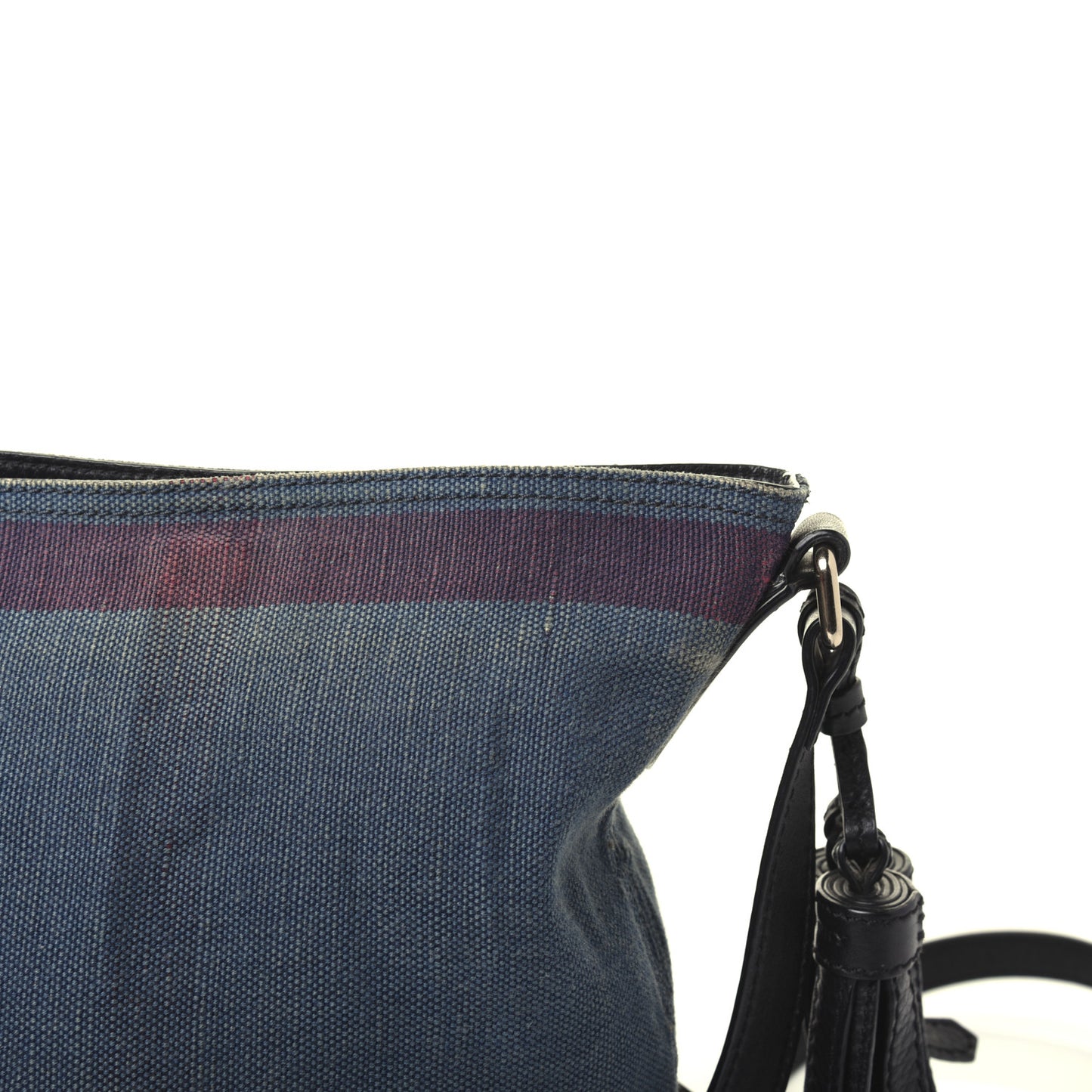 Overdyed Canvas Mega Check Mini Ashby Hobo Ultramarine Blue