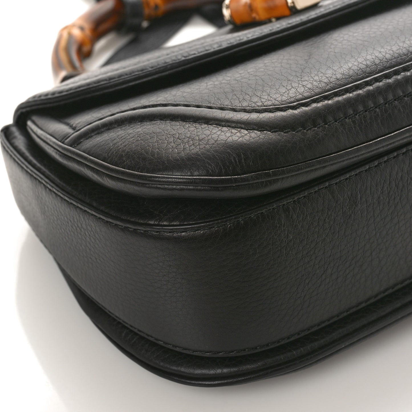 Calfskin Medium New Bamboo Top Handle Bag Black