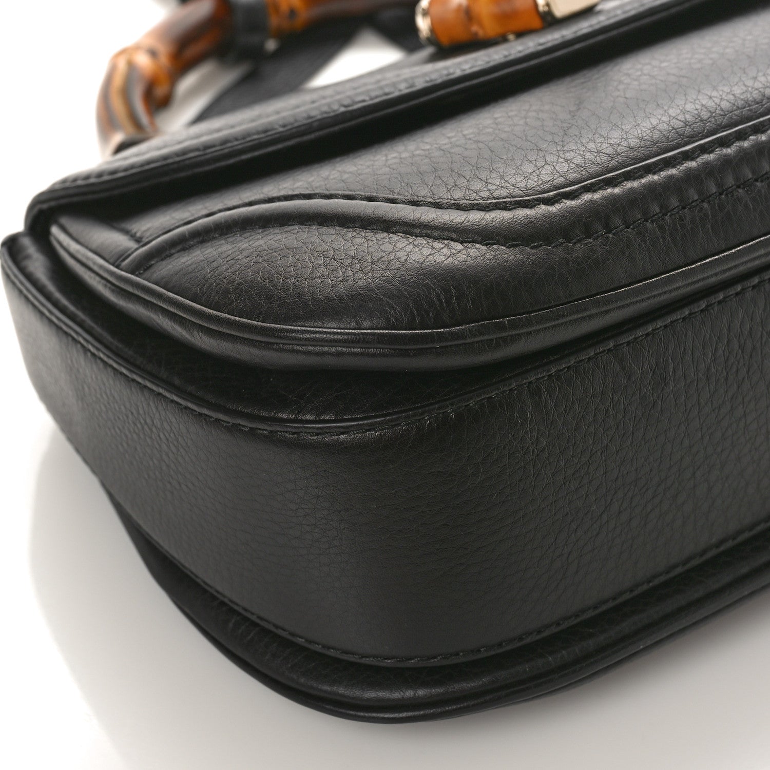 Gucci Calfskin Medium New Bamboo Top Handle Bag Black 7 of 8