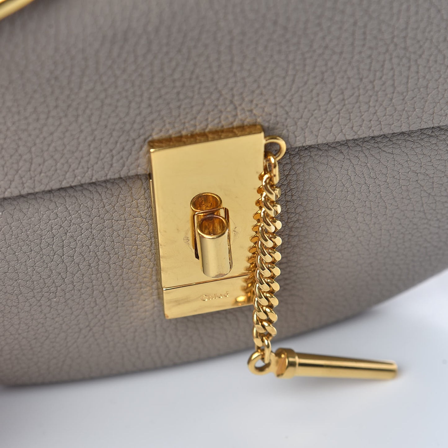 Grained Lambskin Mini Drew Shoulder Bag Motty Grey