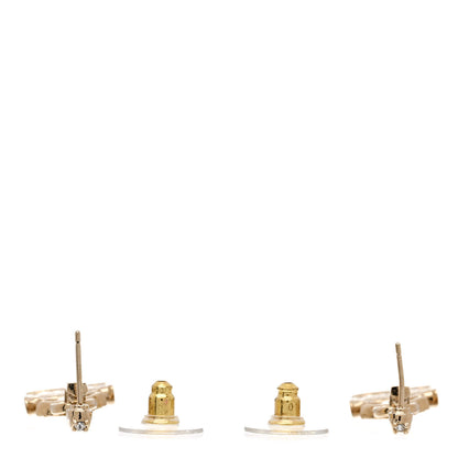 Chanel Crystal CC Quilted Flap Bag Drop Earrings Gold 3 of 5