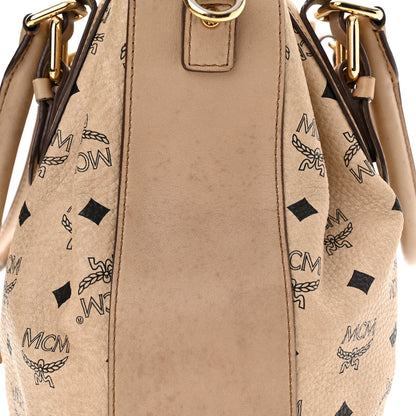 MCM Visetos Drawstring Bucket Bag Beige 14 of 14