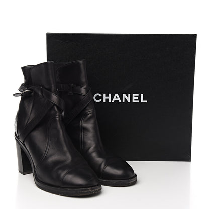Chanel Lambskin CC Buckle Short Boots 39.5 Black 9 of 9