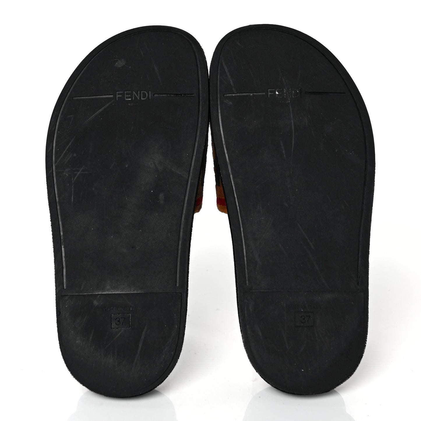 Velvet FF Slide Sandals 37 Testa di Moro Tobacco Fragola