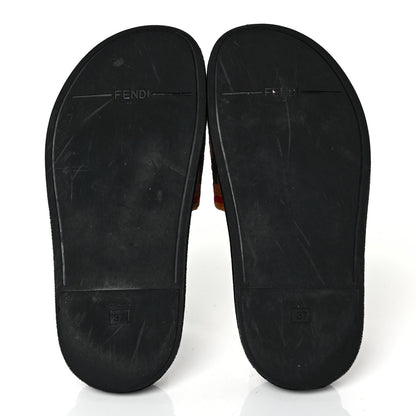 Fendi Velvet FF Slide Sandals 37 Testa di Moro Tobacco Fragola 5 of 8