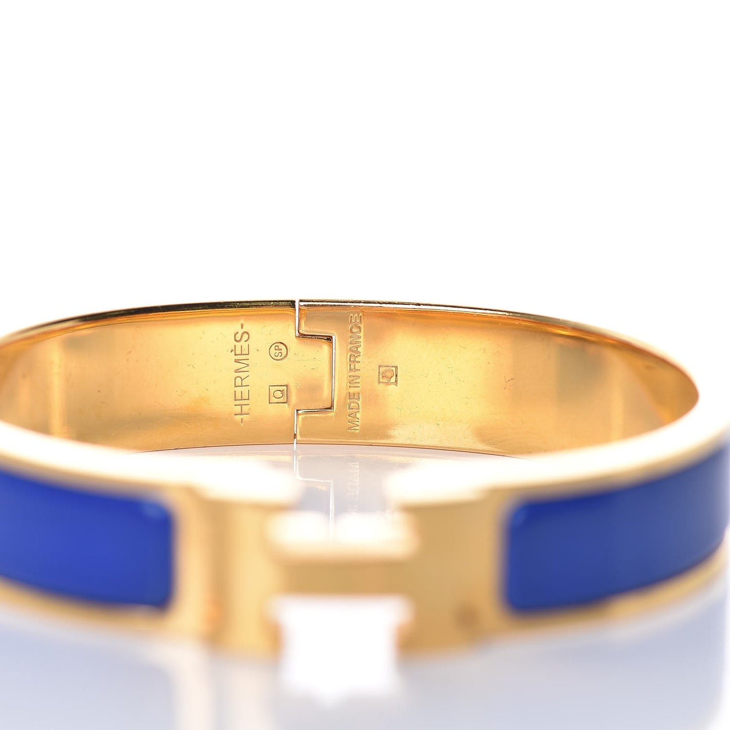 Enamel Narrow Clic Clac H Bracelet PM Bleu Electrique
