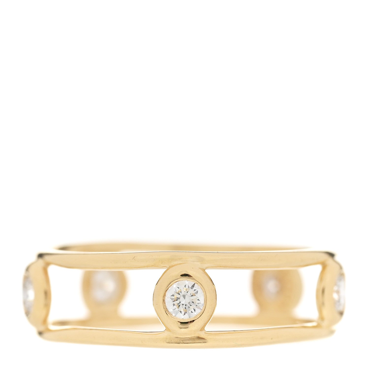 Tiffany 18K Yellow Gold Diamond Elsa Peretti Diamonds by the Yard Ring 53 6.25 3 of 4