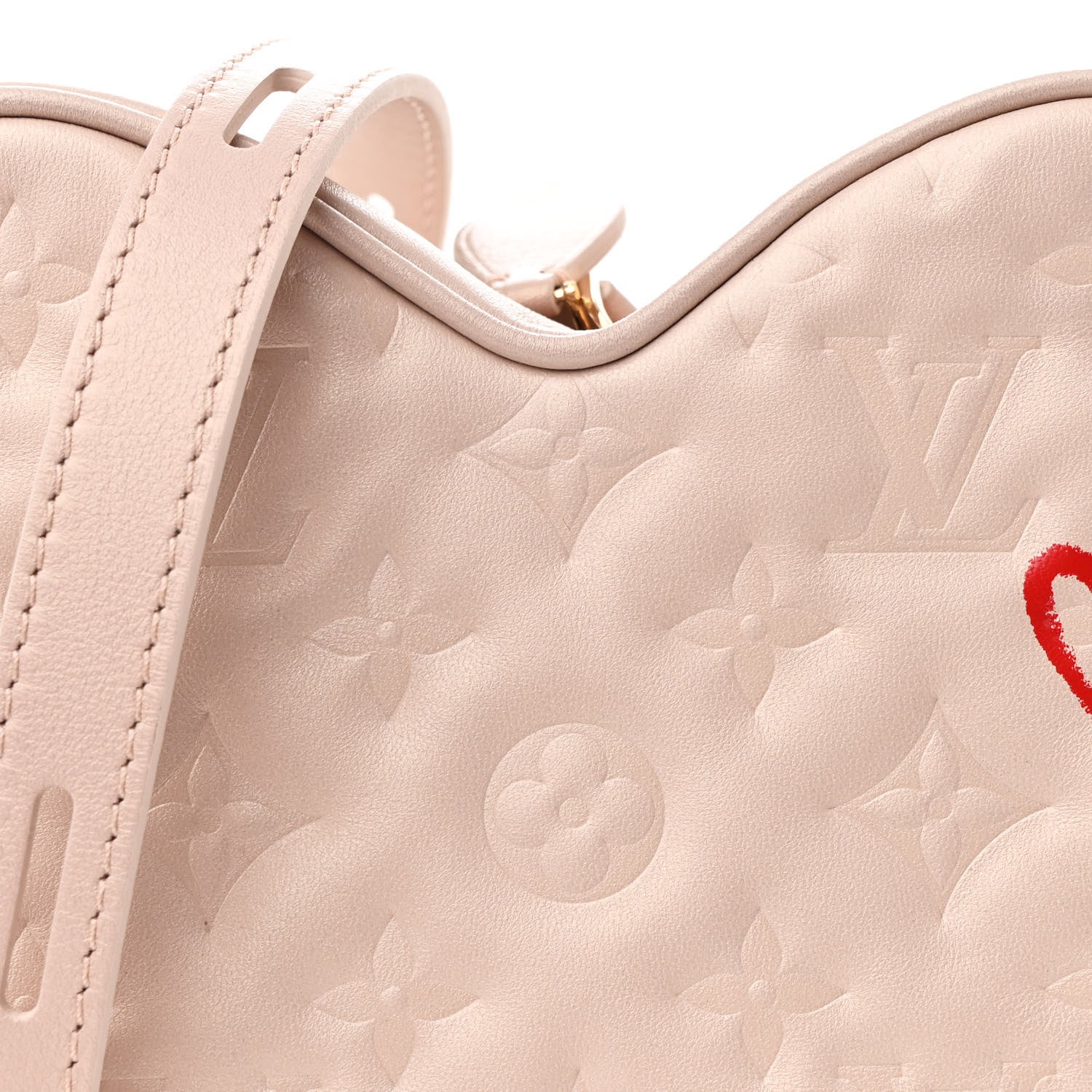 Louis Vuitton Lambskin Embossed Monogram Fall In Love Sac Coeur Light Pink 6 of 8