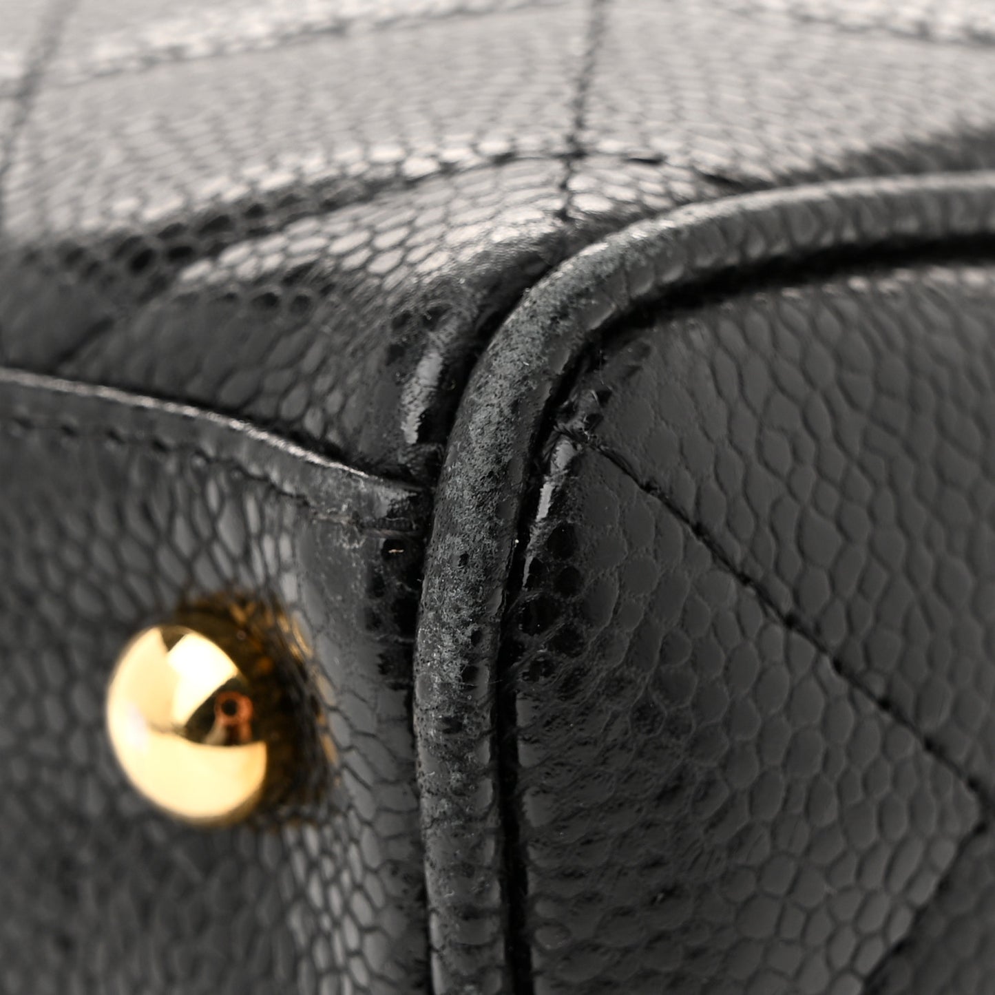 Caviar Quilted Small Bowler Black