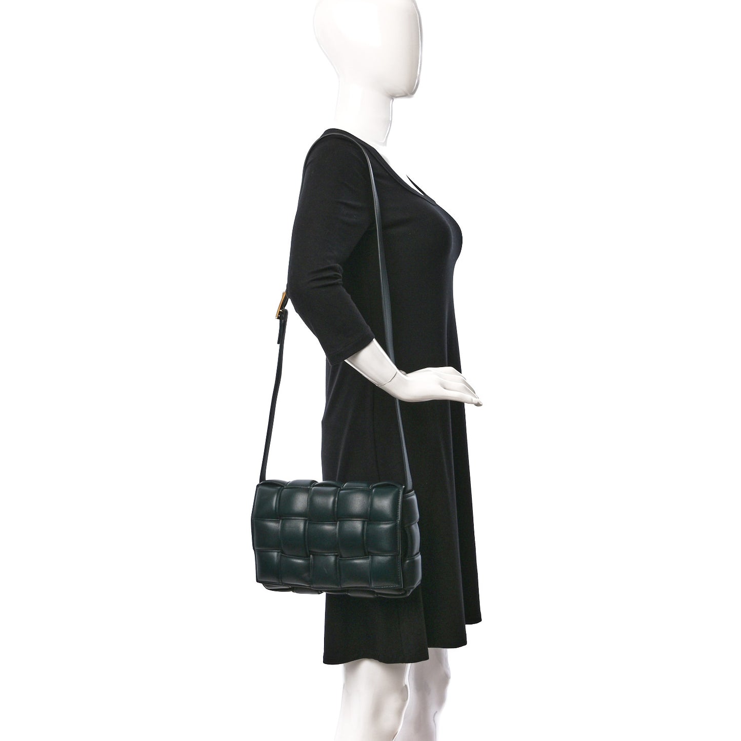 Nappa Maxi Intreccio Padded Cassette Crossbody Bag Raintree