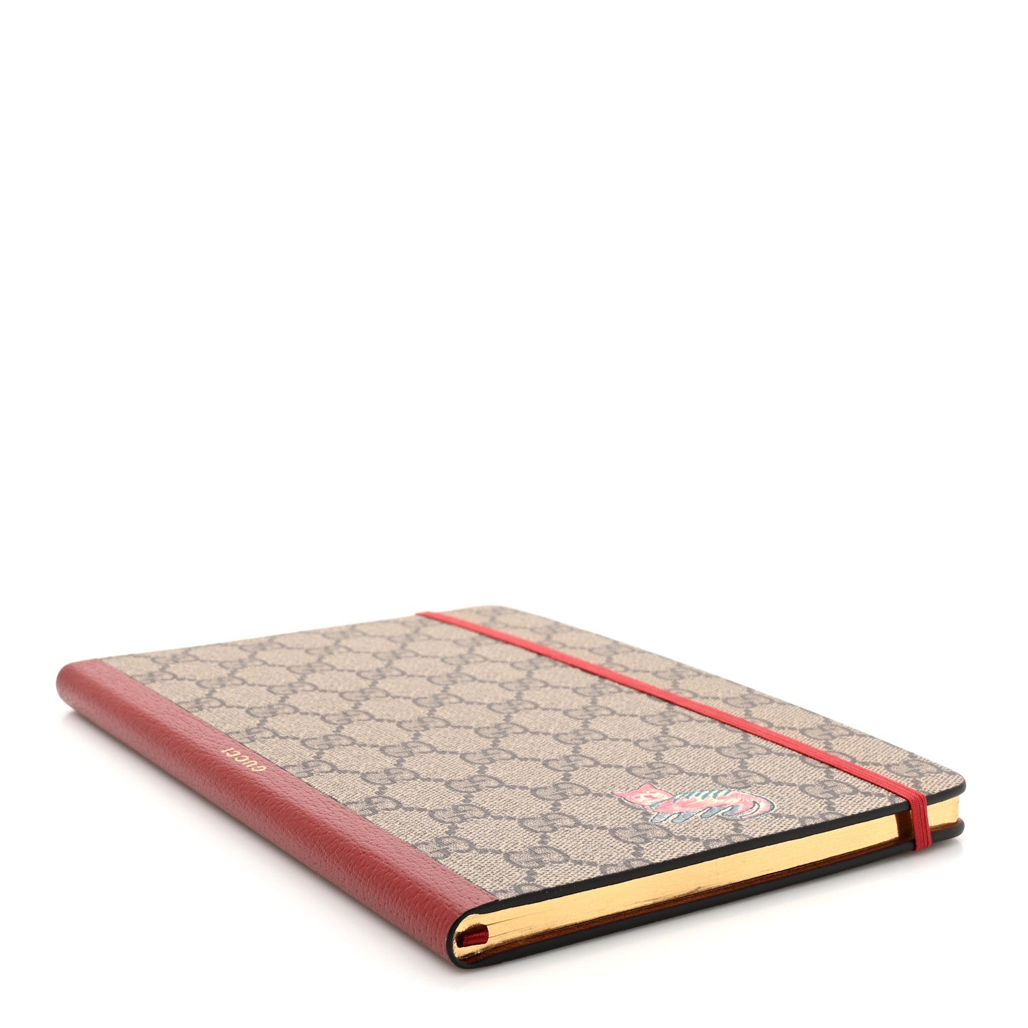 Gucci GG Supreme Monogram Pattern Red Cat Notebook Beige Multicolor New Acero 4 of 7