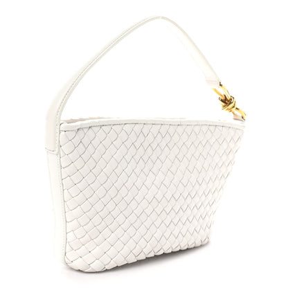 Bottega Veneta Nappa Intrecciato Knot Shoulder Bag White 3 of 9