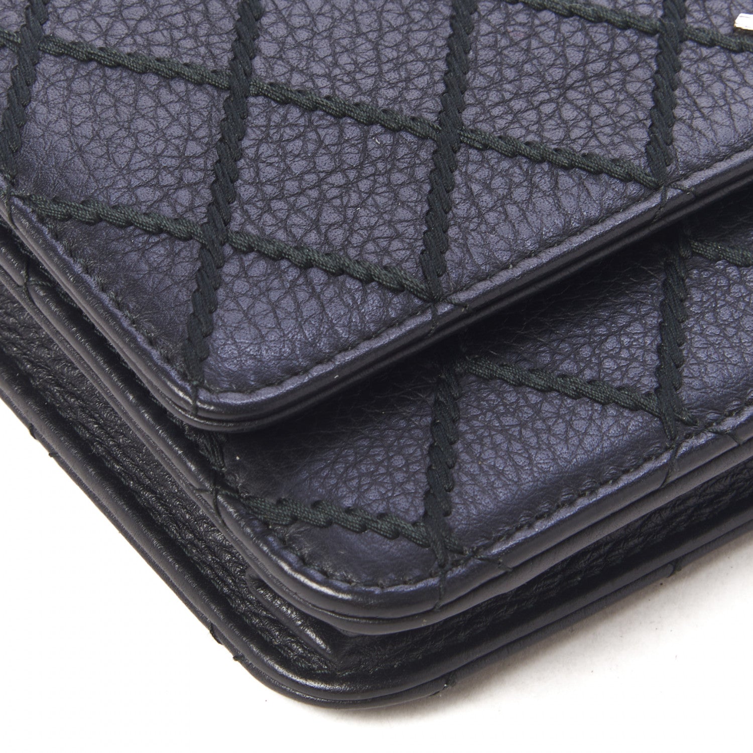 Chanel Calfskin Whipstitch Wallet On Chain WOC Black 5 of 9