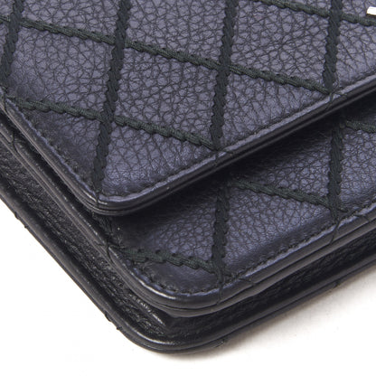 Chanel Calfskin Whipstitch Wallet On Chain WOC Black 5 of 9
