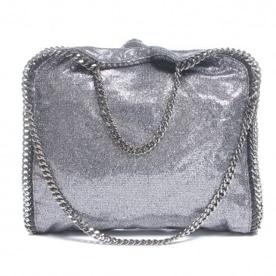 Metallic Linen Falabella Silver