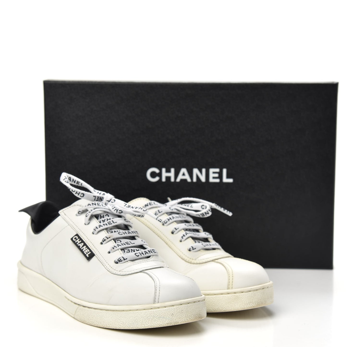 Calfskin CC Womens Sneakers 38.5 White