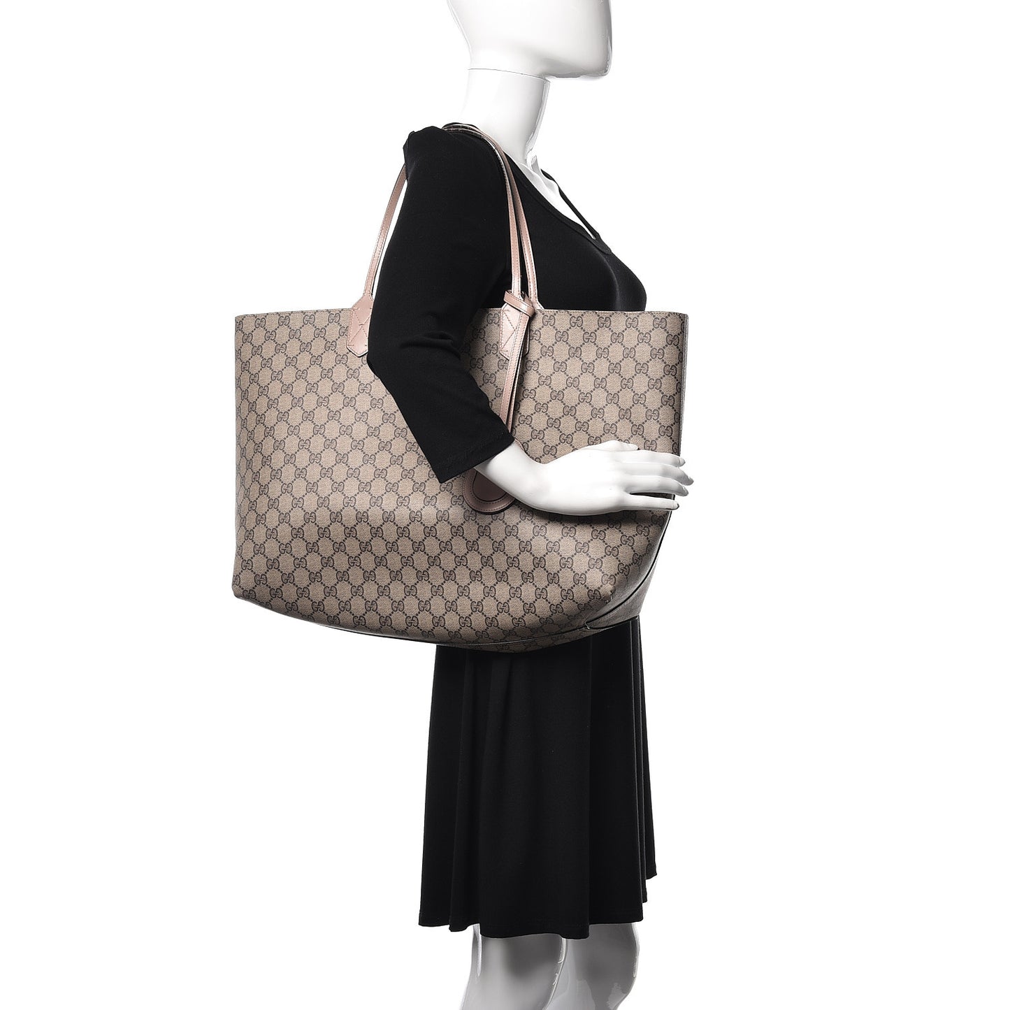 Calfskin GG Supreme Monogram Large Reversible Tote Dark Cipria