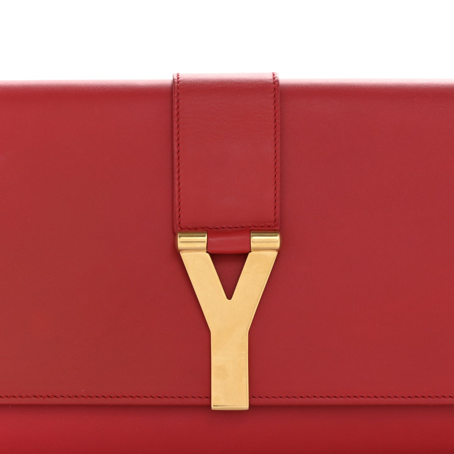 Calfskin Classic Y Ligne Clutch Red
