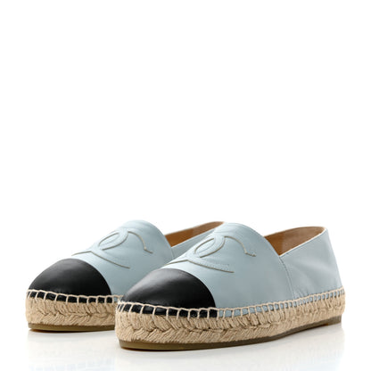 Chanel Lambskin CC Espadrilles 41 Light Blue Black 3 of 9