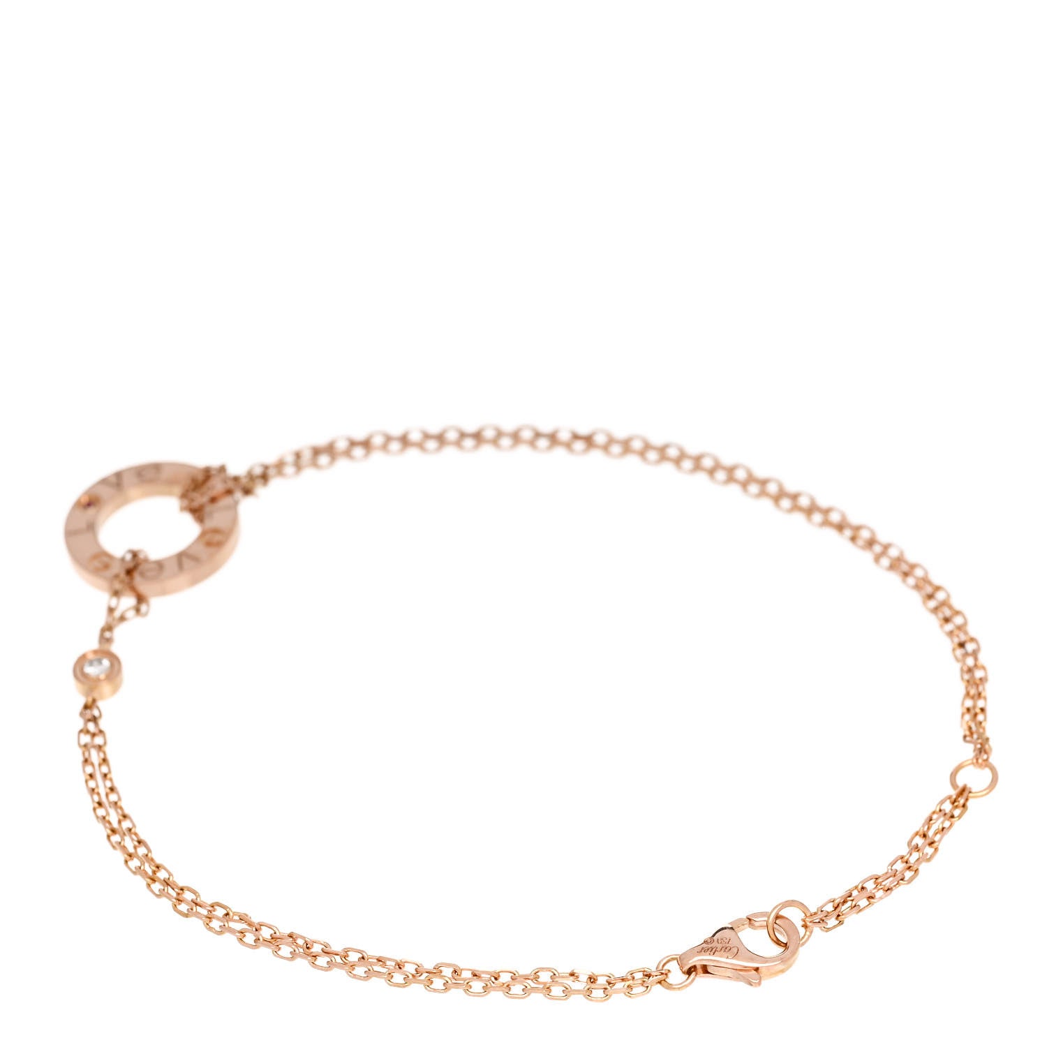 Cartier 18K Pink Gold Diamond Pink Sapphire LOVE Bracelet 2 of 4