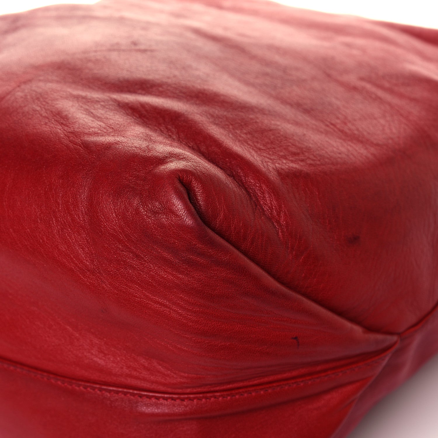 Saint Laurent Lambskin Teddy Drawstring Bag Eros Red 11 of 15