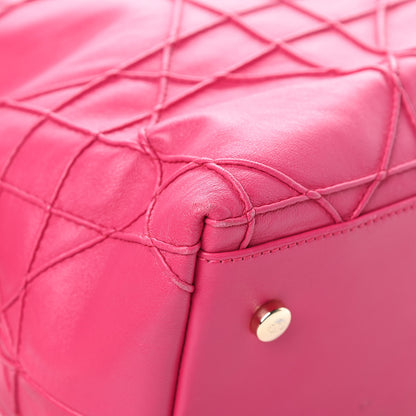 Christian Dior Lambskin Cannage Medium Granville Tote Fuchsia 12 of 14