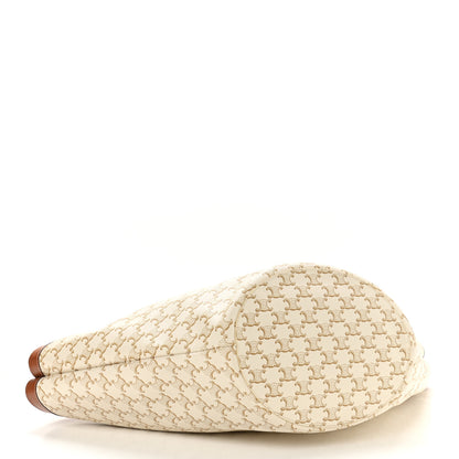 Celine Calfskin Canvas Triomphe Large Couffin White 4 of 11