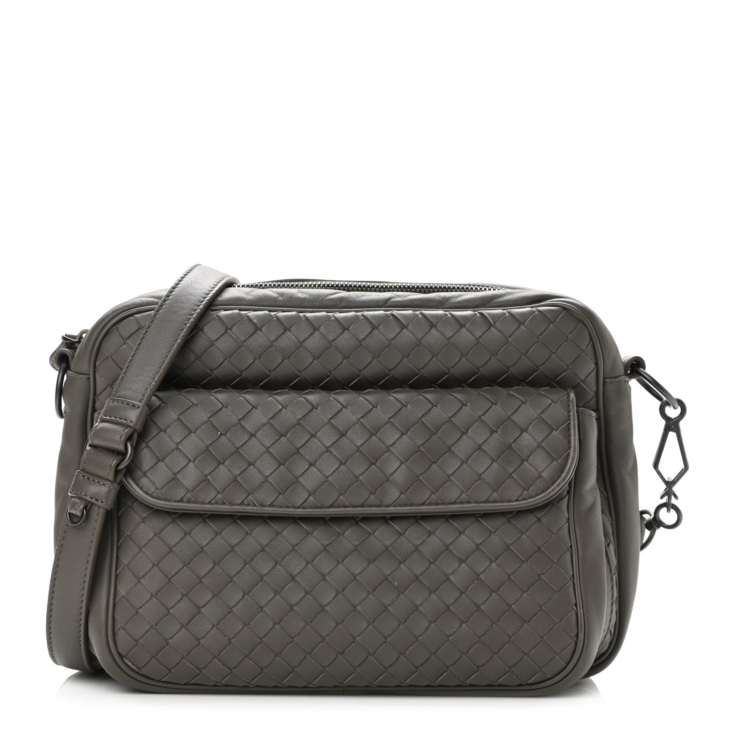 Bottega Veneta Nappa Intrecciato Messenger Bag Grey 1 of 8