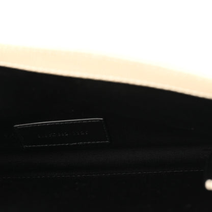 Saint Laurent Grain De Poudre Matelasse Chevron Monogram Envelope Clutch Crema Soft 4 of 10