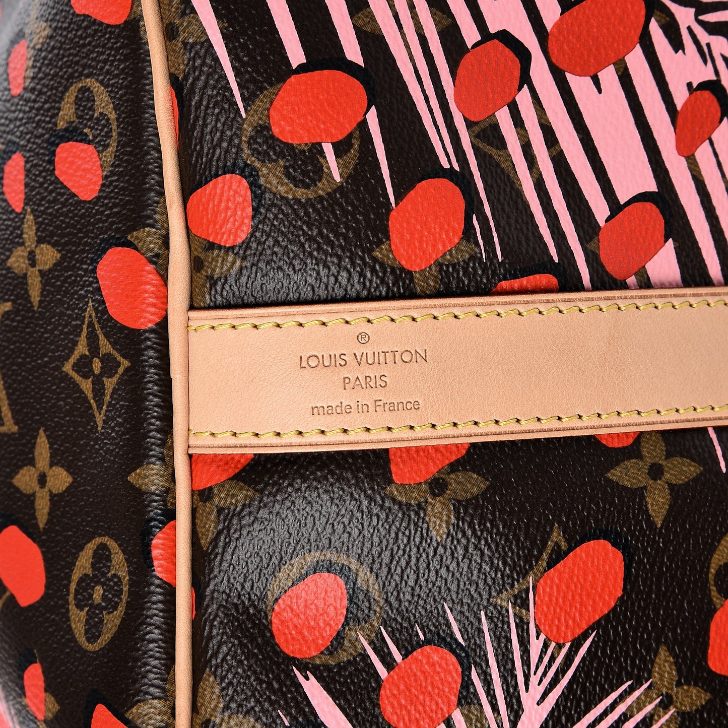 Monogram Jungle Dots Keepall Bandouliere 50 Sugar Pink Poppy